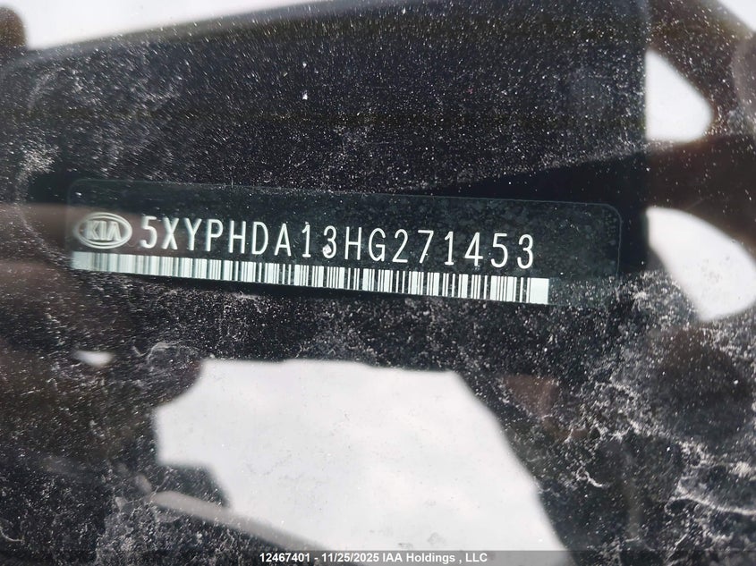 2017 Kia Sorento Ex VIN: 5XYPHDA13HG271453 Lot: 12467401