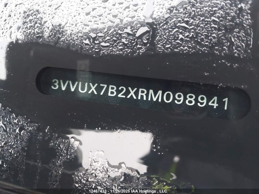 2024 Volkswagen Taos Se VIN: 3VVUX7B2XRM098941 Lot: 12467433
