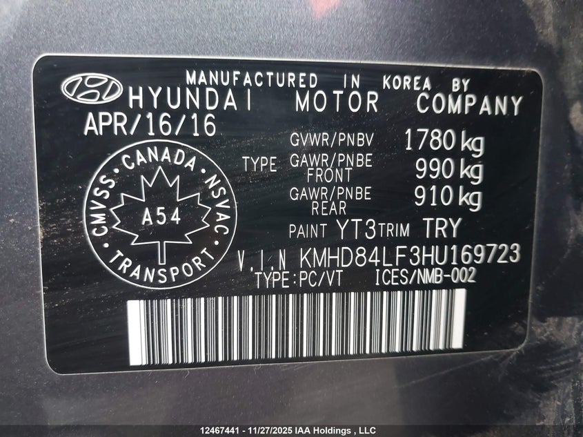 KMHD84LF3HU169723 2017 HYUNDAI ELANTRA photo no. 19