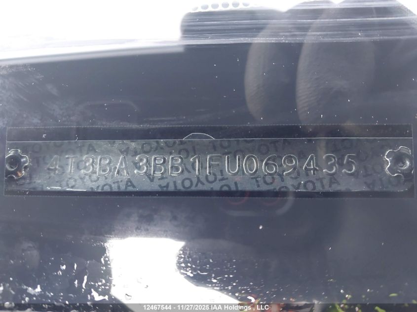 2015 Toyota Venza Le/Xle VIN: 4T3BA3BB1FU069435 Lot: 12467544