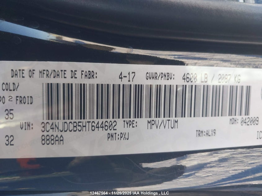 3C4NJDCB5HT644602 2017 JEEP COMPASS photo no. 19