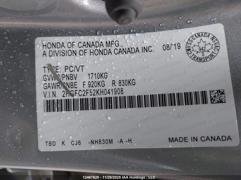 2HGFC2F52KH041908 2019 HONDA CIVIC photo no. 18