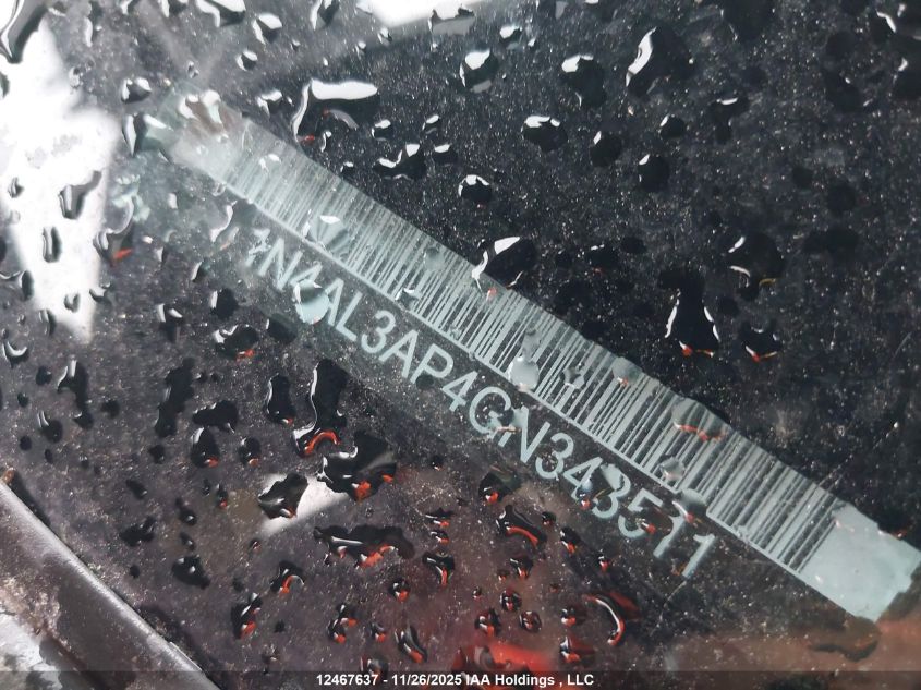 2016 Nissan Altima VIN: 1N4AL3AP4GN348511 Lot: 12467637