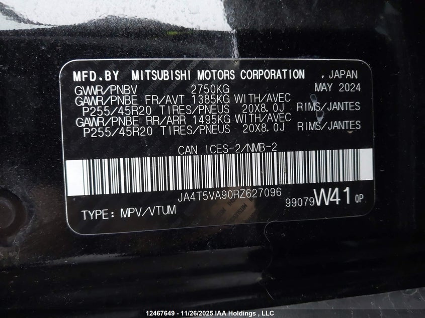 JA4T5VA90RZ627096 2024 MITSUBISHI OUTLANDER photo no. 18