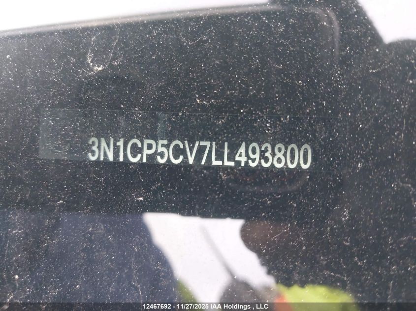 2020 Nissan Kicks Sv VIN: 3N1CP5CV7LL493800 Lot: 12467692