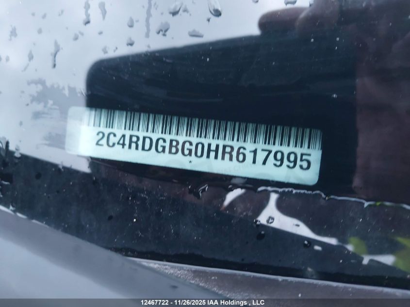 2017 Dodge Grand Caravan Se VIN: 2C4RDGBG0HR617995 Lot: 12467722