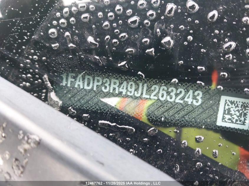 2018 Ford Focus Bev VIN: 1FADP3R49JL263243 Lot: 12467762