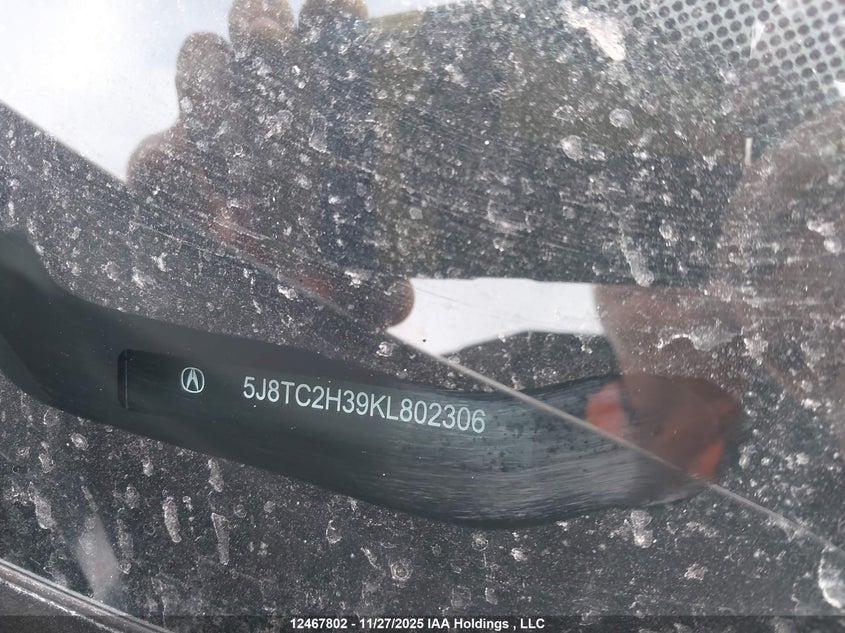 2019 Acura Rdx Tech VIN: 5J8TC2H39KL802306 Lot: 12467802