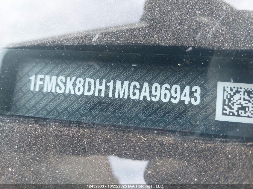 2021 Ford Explorer Xlt VIN: 1FMSK8DH1MGA96943 Lot: 12432633X