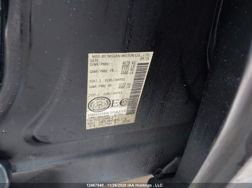 2017 Nissan Titan Xd Platinum Reserve/Pro-4X/S/Sl/Sv VIN: 1N6BA1F48HN508251 Lot: 12467840