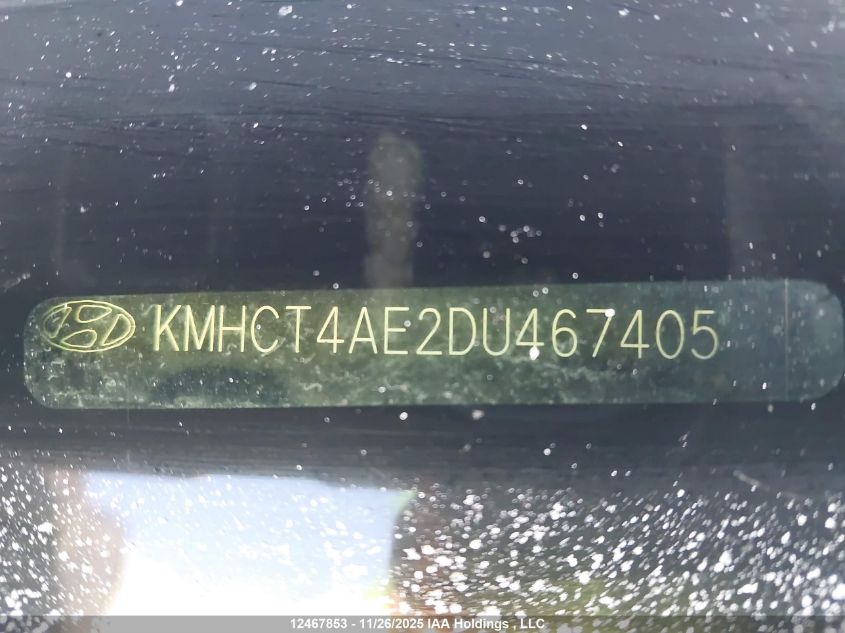2013 Hyundai Accent Gl VIN: KMHCT4AE2DU467405 Lot: 12467853
