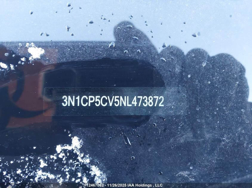 2022 Nissan Kicks Sv VIN: 3N1CP5CV5NL473872 Lot: 12467862