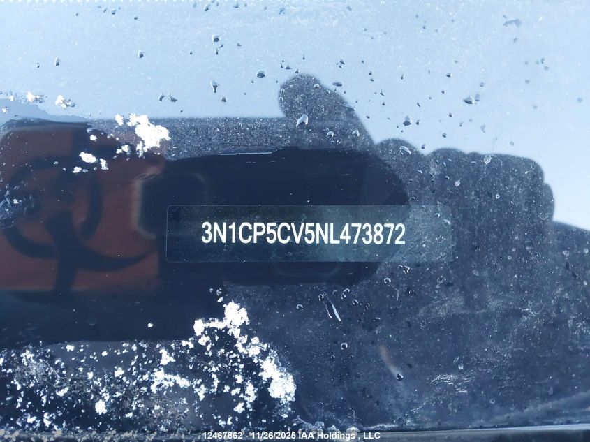 2022 Nissan Kicks Sv VIN: 3N1CP5CV5NL473872 Lot: 12467862