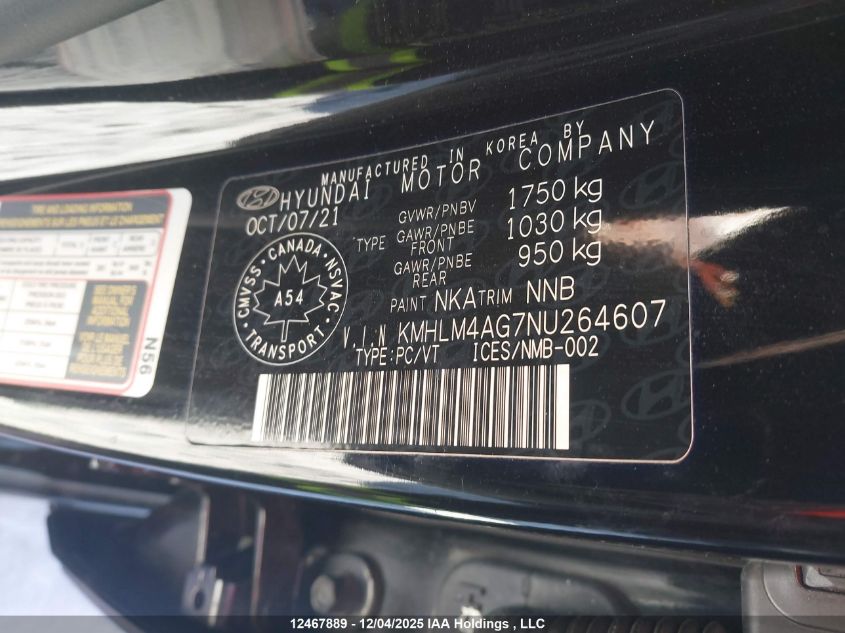 2022 Hyundai Elantra VIN: KMHLM4AG7NU264607 Lot: 12467889