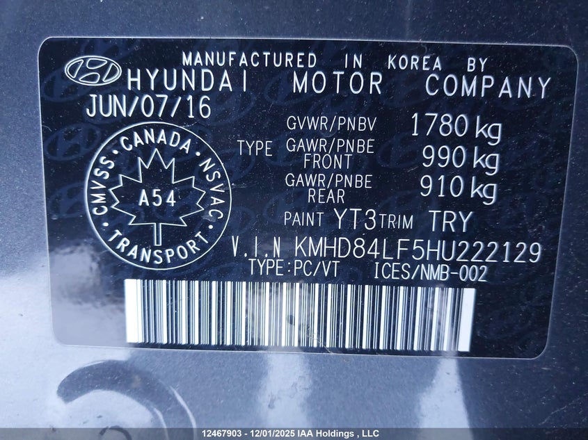 KMHD84LF5HU222129 2017 HYUNDAI ELANTRA photo no. 9