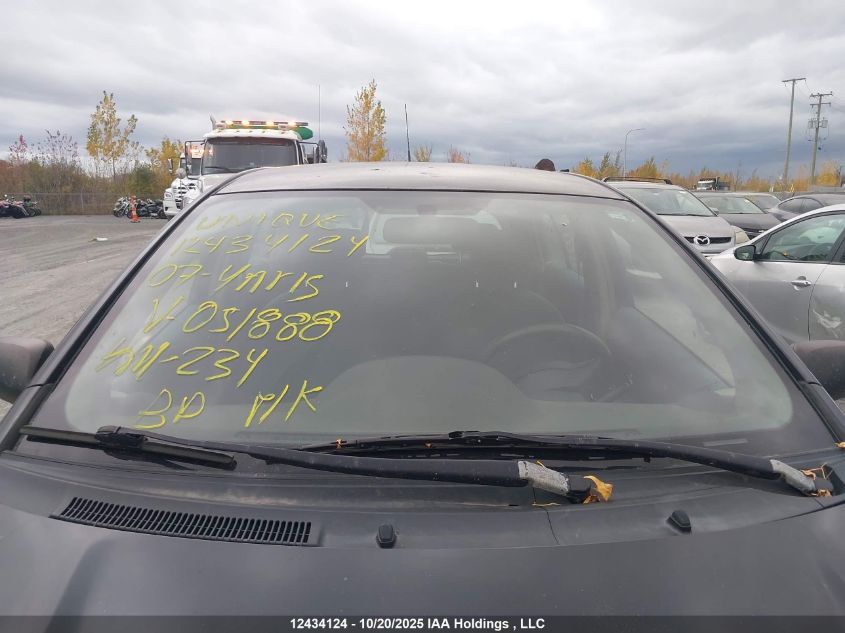 2007 Toyota Yaris Le/Rs VIN: JTDKT923575051888 Lot: 12434124X