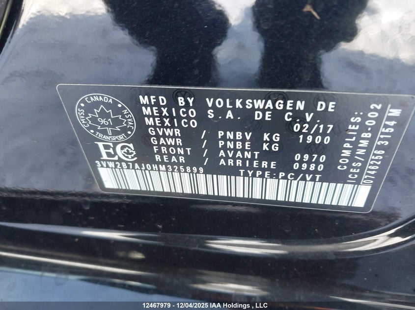 3VW2B7AJ0HM325899 2017 VOLKSWAGEN JETTA photo no. 9