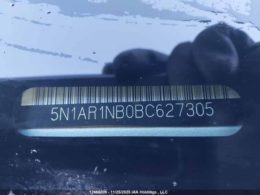 2011 Nissan Pathfinder Silver/Sv VIN: 5N1AR1NB0BC627305 Lot: 12468009