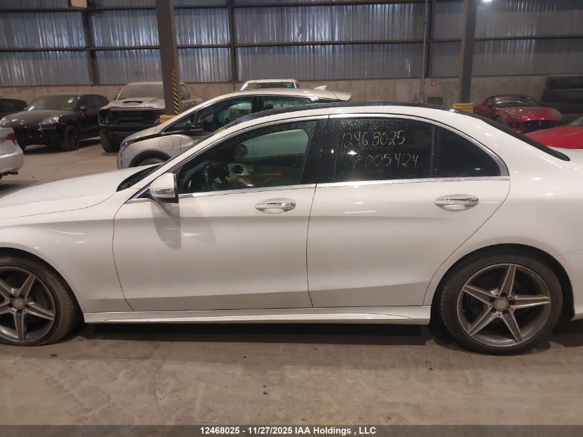 2015 Mercedes-Benz C 300 4Matic VIN: 55SWF4KBXFU005424 Lot: 12468025