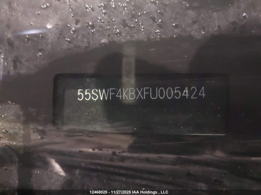 2015 Mercedes-Benz C 300 4Matic VIN: 55SWF4KBXFU005424 Lot: 12468025