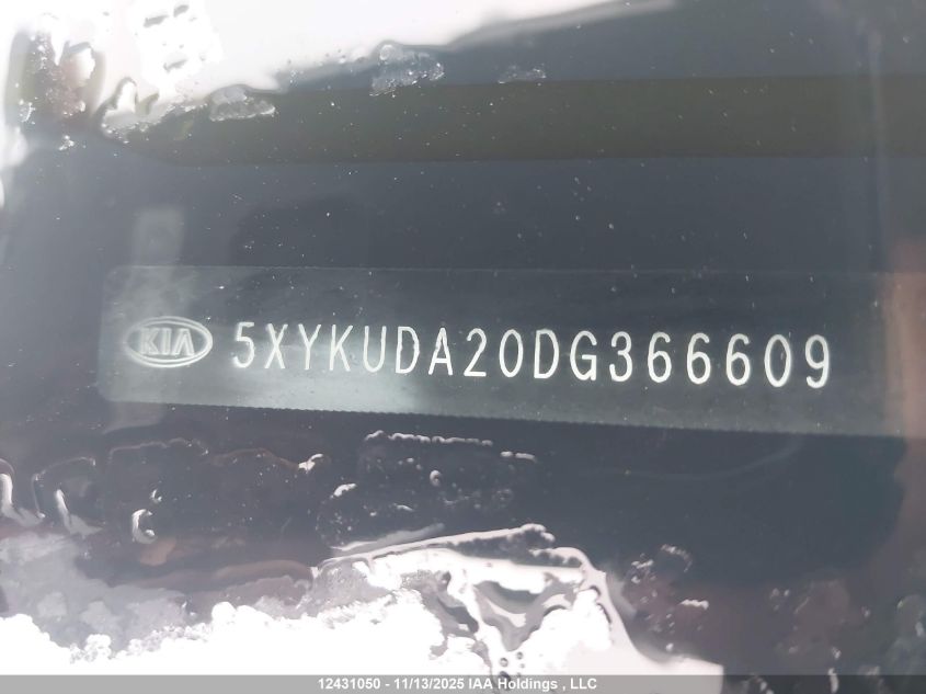 2013 Kia Sorento Ex Luxury V6/Ex V6 VIN: 5XYKUDA20DG366609 Lot: 12431050X