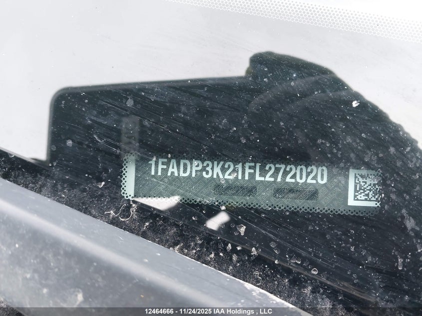 2015 Ford Focus Se VIN: 1FADP3K21FL272020 Lot: 12464666X