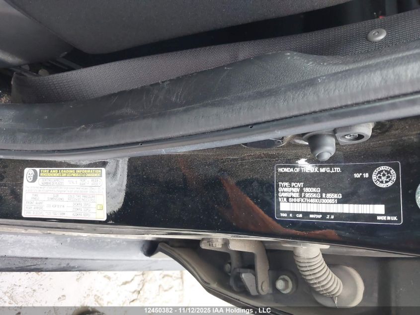 2019 Honda Civic Sport VIN: SHHFK7H46KU300651 Lot: 12450382X