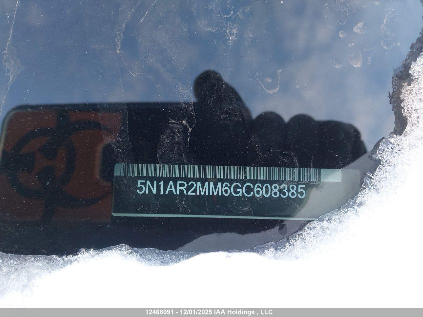2016 Nissan Pathfinder S/Sv/Sl/Platinum VIN: 5N1AR2MM6GC608385 Lot: 12468091