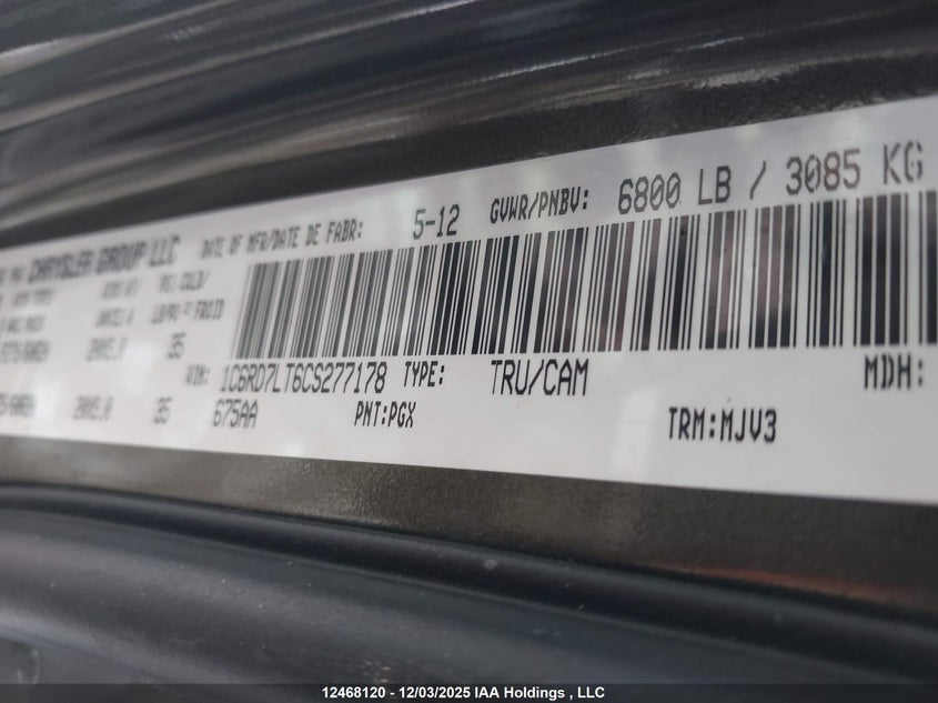1C6RD7LT6CS277178 2012 DODGE RAM photo no. 9