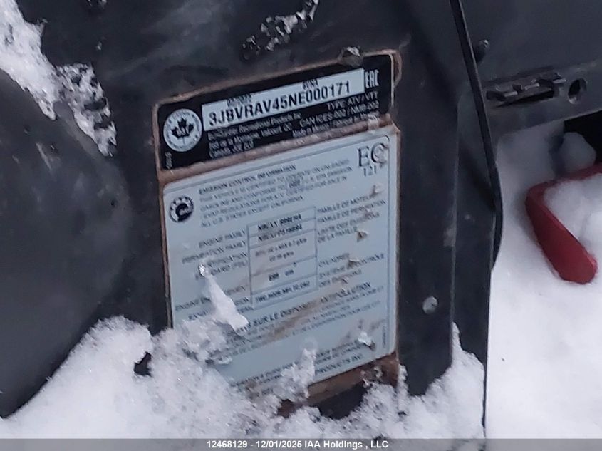 2022 Can-Am Maverick X3 X Mr 64 Turbo Rr VIN: 3JBVRAV45NE000171 Lot: 12468129