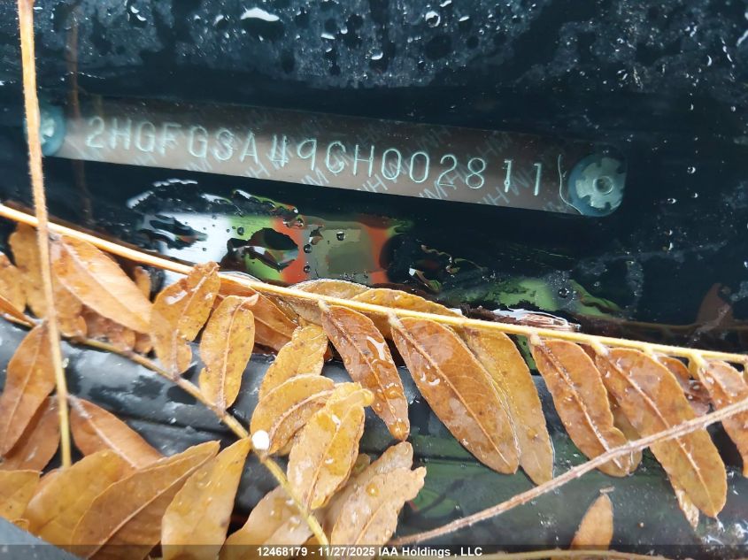 2012 Honda Civic Lx VIN: 2HGFG3A49CH002811 Lot: 12468179