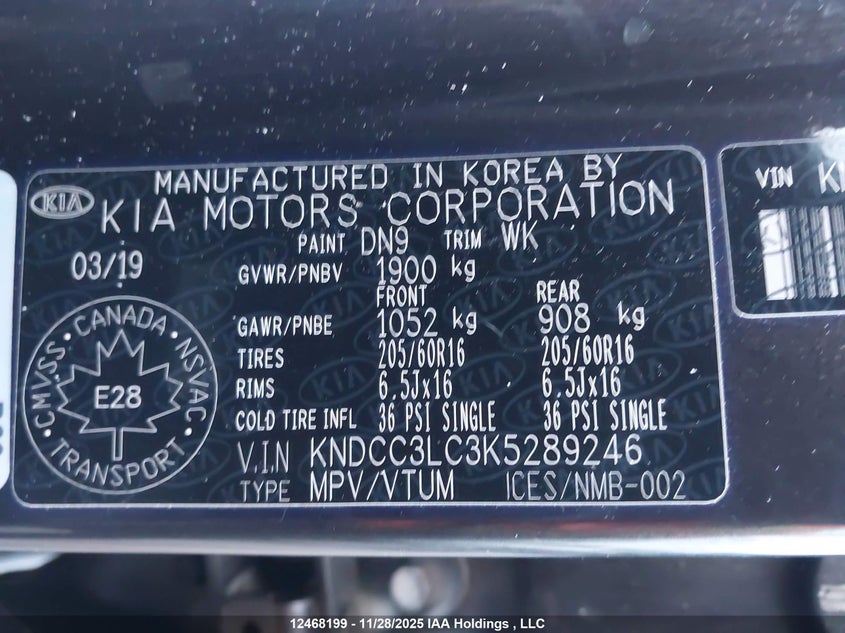 KNDCC3LC3K5289246 2019 KIA NIRO photo no. 19