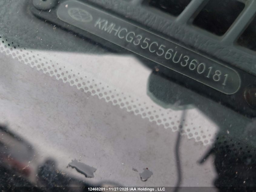 2006 Hyundai Accent VIN: KMHCG35C56U360181 Lot: 12468201
