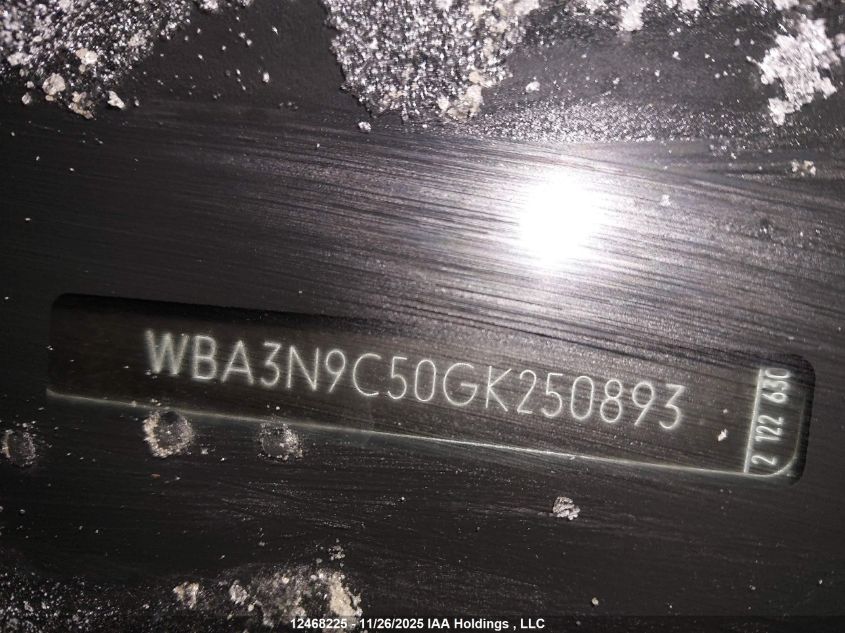 2016 BMW 428I xDrive VIN: WBA3N9C50GK250893 Lot: 12468225