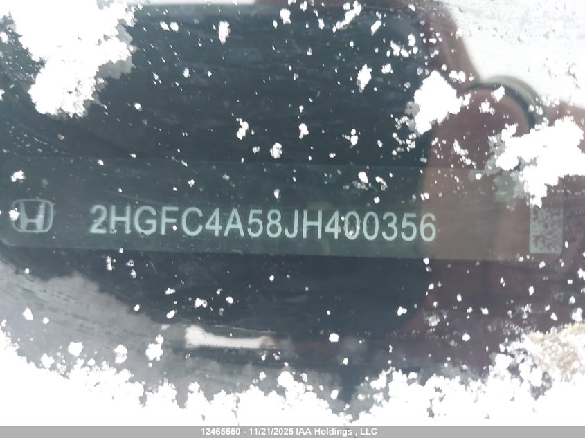 2018 Honda Civic Lx VIN: 2HGFC4A58JH400356 Lot: 12465550X