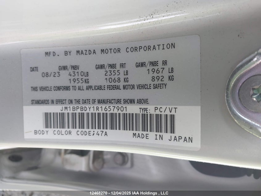 JM1BPBDY1R1657901 2024 MAZDA 3 photo no. 9