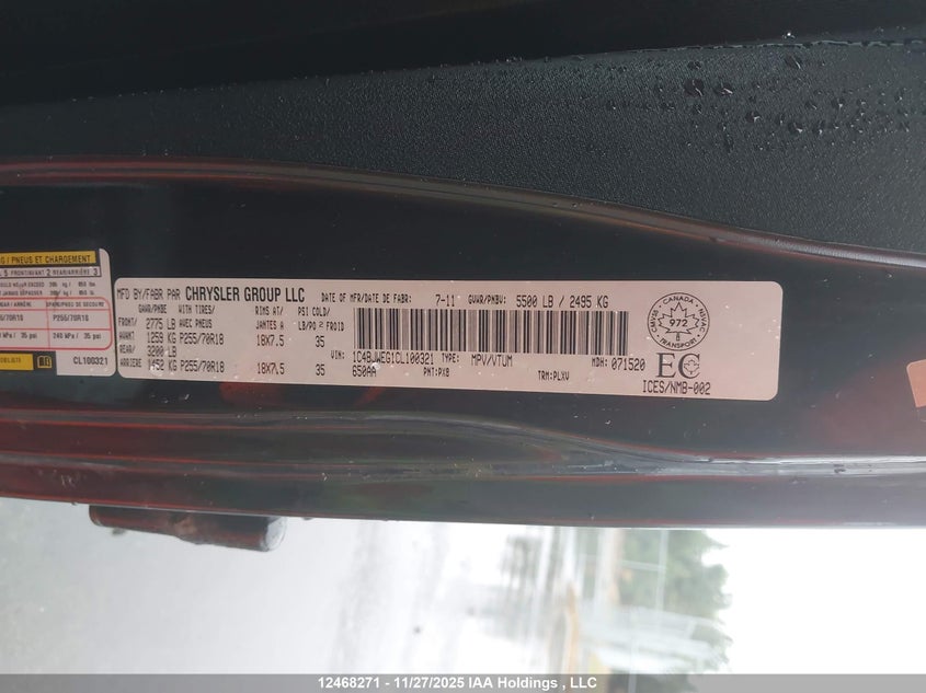 1C4BJWEG1CL100321 2012 JEEP WRANGLER photo no. 19