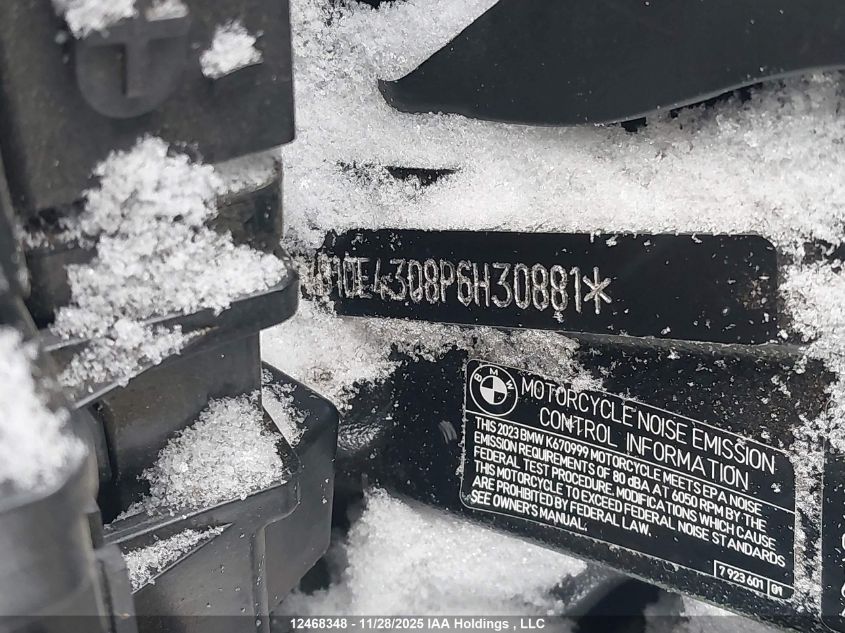 2023 BMW S 1000 Xr VIN: WB10E4308P6H30881 Lot: 12468348