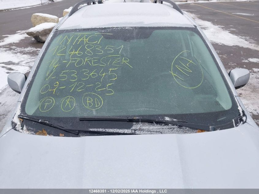 2014 Subaru Forester VIN: JF2SJCHC2EH533645 Lot: 12468351