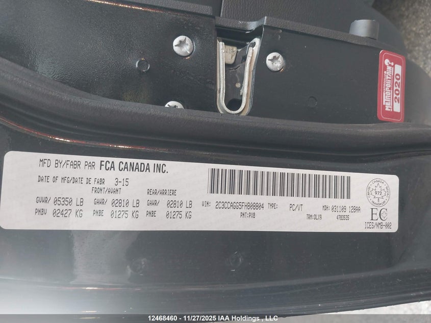 2C3CCAGG5FH808804 2015 CHRYSLER 300 photo no. 9