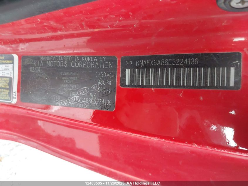 2014 Kia Forte Ex VIN: KNAFX6A88E5224136 Lot: 12468505