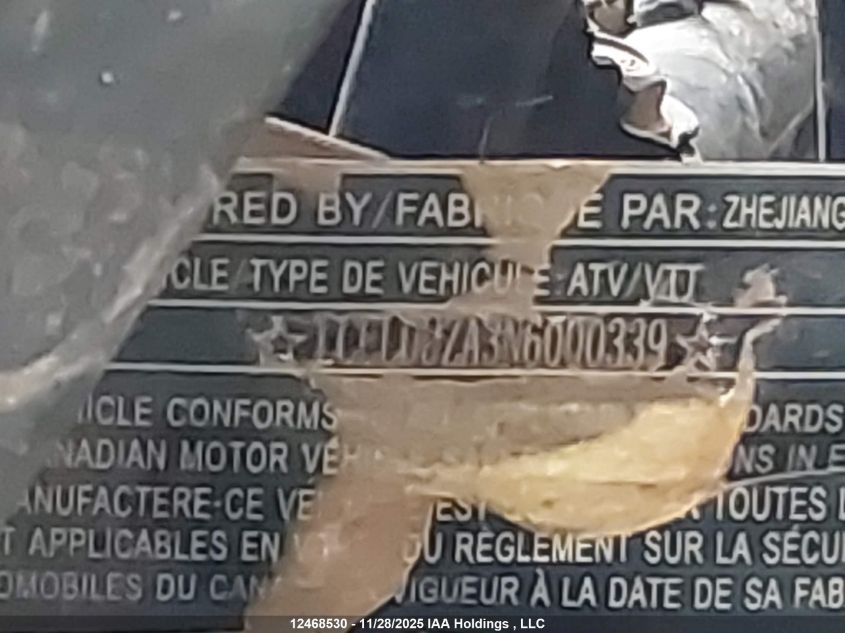 2022 Cf Moto Cforce VIN: LCELDUZA3N6000339 Lot: 12468530