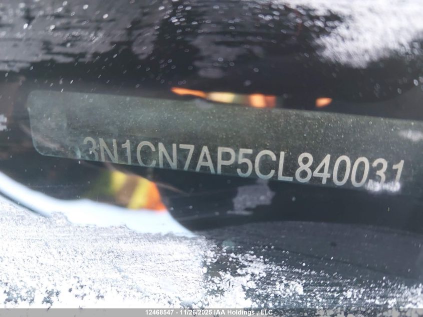2012 Nissan Versa S/Sv/Sl VIN: 3N1CN7AP5CL840031 Lot: 12468547