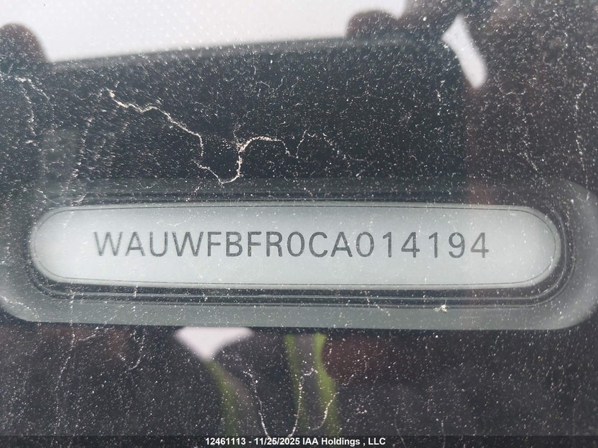 2012 Audi A5 2.0T Premium Plus VIN: WAUWFBFR0CA014194 Lot: 12461113X