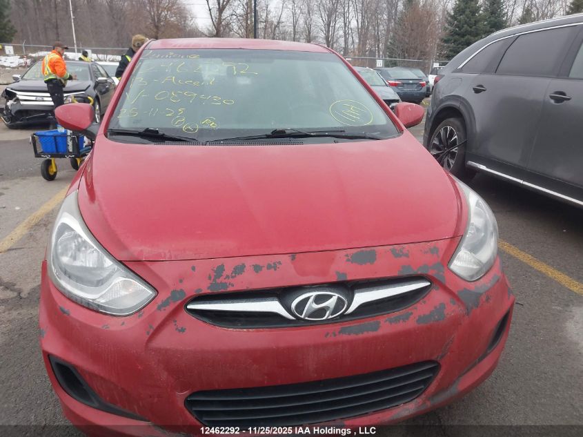 2013 Hyundai Accent Gl VIN: KMHCT5AE9DU089430 Lot: 12462292X