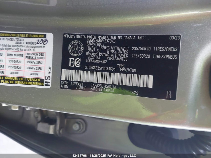2T2GGCEZ5PC031601 2023 LEXUS NX photo no. 9