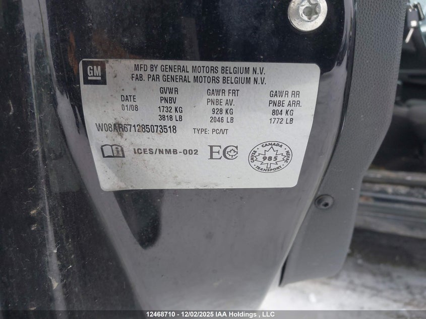 W08AR671285073518 2008 SATURN ASTRA photo no. 19