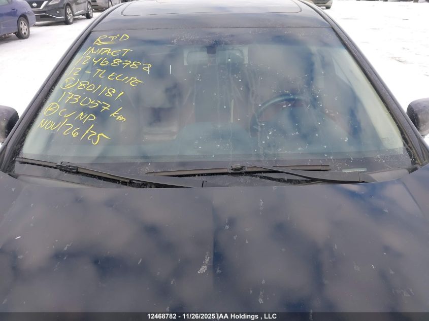 2012 Acura Tl Elite VIN: 19UUA9F72CA801181 Lot: 12468782