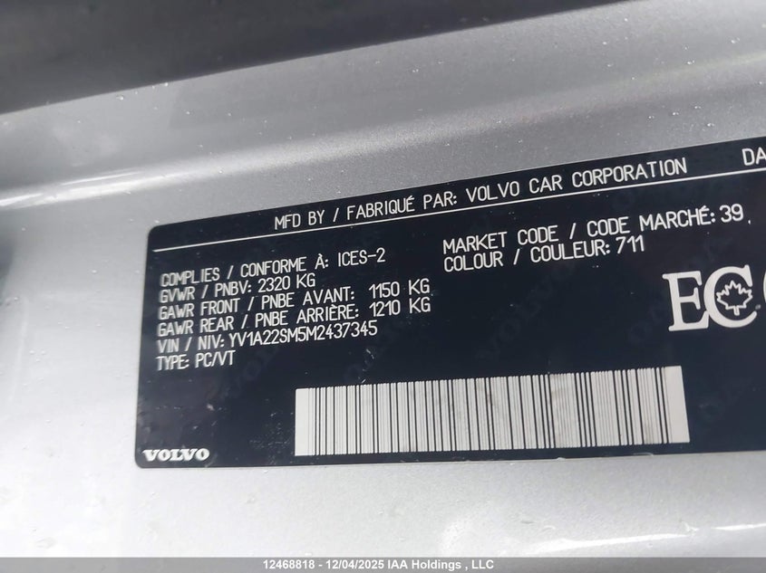 YV1A22SM5M2437345 2021 VOLVO V60 photo no. 9