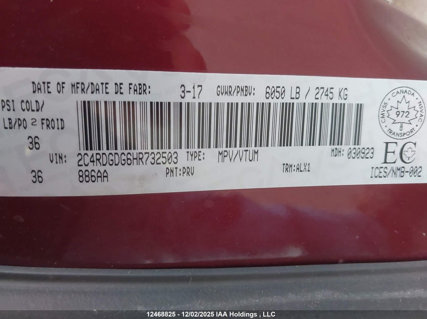 2C4RDGDG6HR732503 2017 DODGE CARAVAN photo no. 18